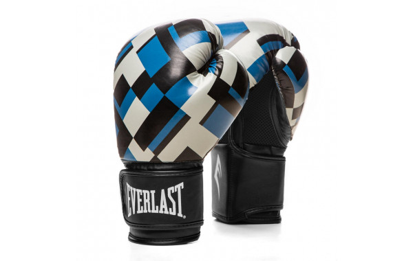 Перчатки тренировочные Everlast Spark 12oz син. клетка 600_380