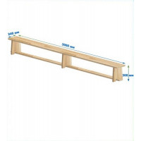 Скамейка гимнастическая 3000мм (щит.сосна) ножки дерево Dinamika