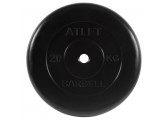 Диск обрезиненный d51мм MB Barbell Atlet 20кг черный MB-AtletB51-20