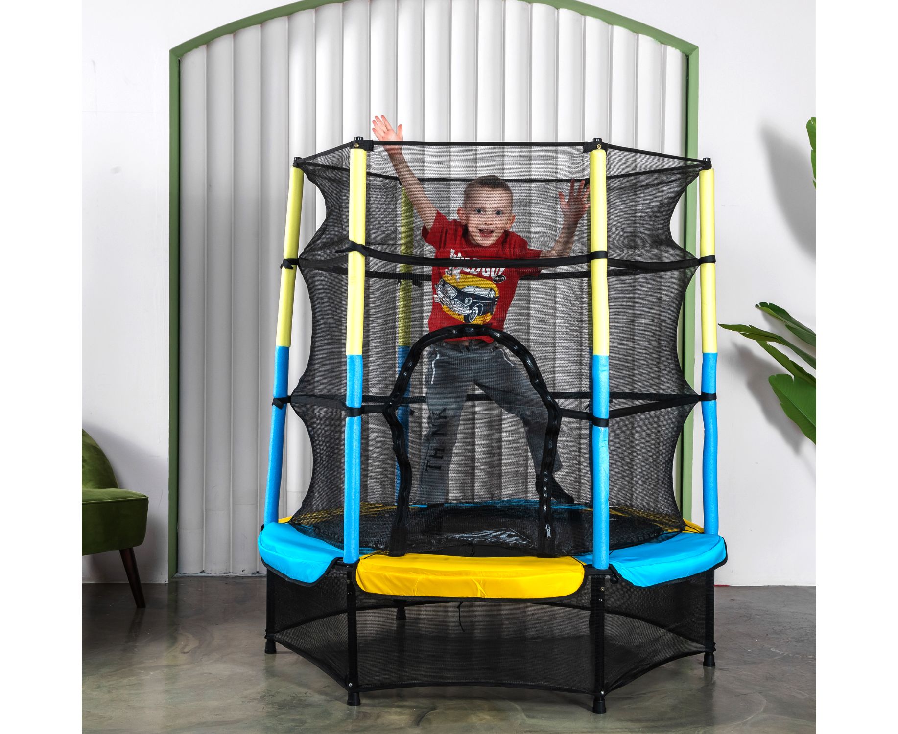 Батут DFC Jump Kids 55" (137см) 55INCH-JD-YB желто-синий 1834_1500