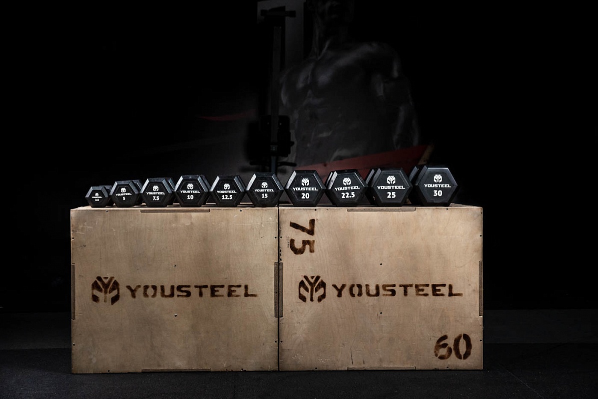 Гантель обрезиненная YouSteel HEX DB 5 кг 1197_800