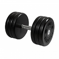 Гантель MB Barbell классик с вращающейся ручкой\хром черная 36 кг MB-FdbEM-B36 120_120